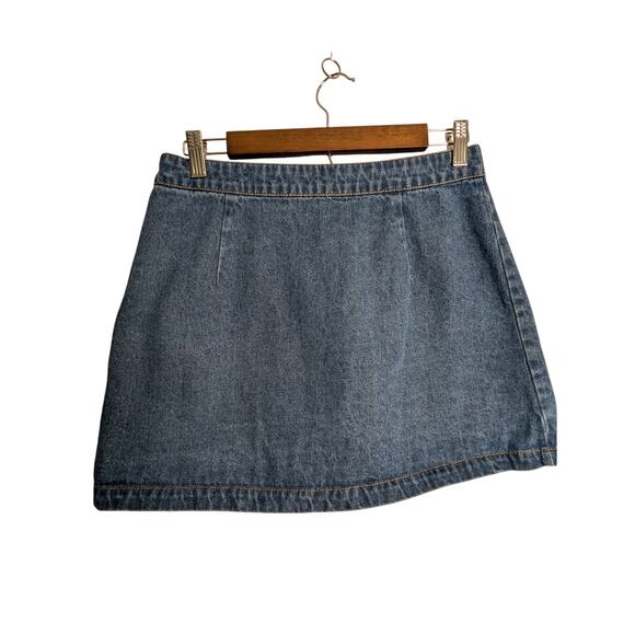 Forever 21 Skirt Women's Size Medium Button Front Denim Mini A-Line 100% Cotton - Picture 4 of 5